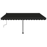 VidaXL Luifel handmatig uittrekbaar met LED 400x350 cm antracietkleur