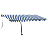 VidaXL Luifel automatisch met LED en windsensor 400x350 cm blauw wit