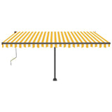 VidaXL Luifel automatisch met LED en windsensor 400x350 cm geel en wit