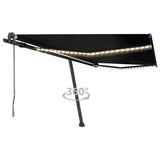 VidaXL Luifel automatisch met LED en windsensor 400x350 cm antraciet