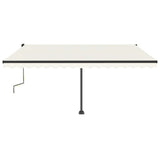 VidaXL Luifel vrijstaand handmatig uittrekbaar 450x350 cm crèmekleurig