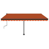 VidaXL Luifel vrijstaand handmatig uittrekbaar 450x350 cm oranje bruin
