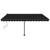 VidaXL Luifel handmatig uittrekbaar met LED 450x350 cm antracietkleur