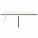 VidaXL Luifel automatisch met LED en windsensor 450x350 cm crèmekleur