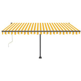 VidaXL Luifel automatisch met LED en windsensor 450x350 cm geel wit