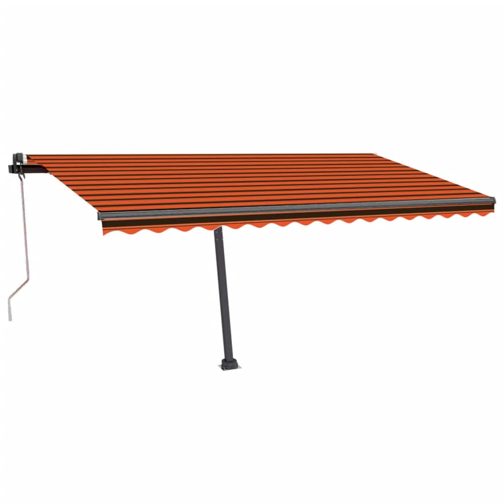 VidaXL Luifel automatisch met LED windsensor 450x350 cm oranje bruin
