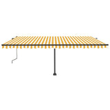 VidaXL Luifel vrijstaand automatisch 500x350 cm geel en wit