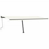 VidaXL Luifel handmatig uittrekbaar met LED 600x350 cm crèmekleurig