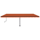 VidaXL Luifel handmatig uittrekbaar met LED 600x350 cm oranje en bruin