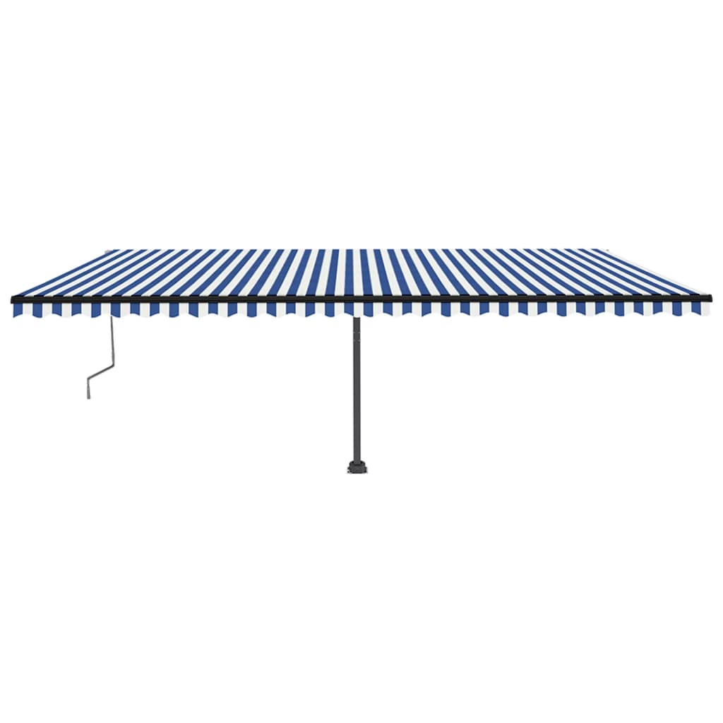 VidaXL Luifel vrijstaand automatisch 600x350 cm blauw en wit