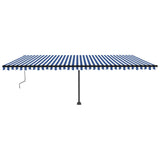 VidaXL Luifel vrijstaand automatisch 600x350 cm blauw en wit