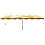 VidaXL Luifel automatisch met LED en windsensor 600x350 cm geel en wit