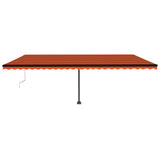 VidaXL Luifel automatisch met LED windsensor 600x350 cm oranje bruin