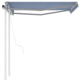 VidaXL Luifel automatisch uittrekbaar met palen 3x2,5 m blauw en wit