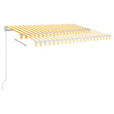 VidaXL Luifel automatisch met LED en windsensor 3,5x2,5 m geel en wit
