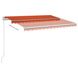 VidaXL Luifel automatisch met LED en windsensor 3,5x2,5 m oranje bruin