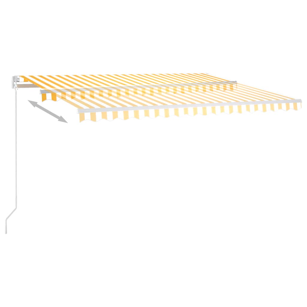 VidaXL Luifel automatisch met LED en windsensor 4,5x3 m geel en wit