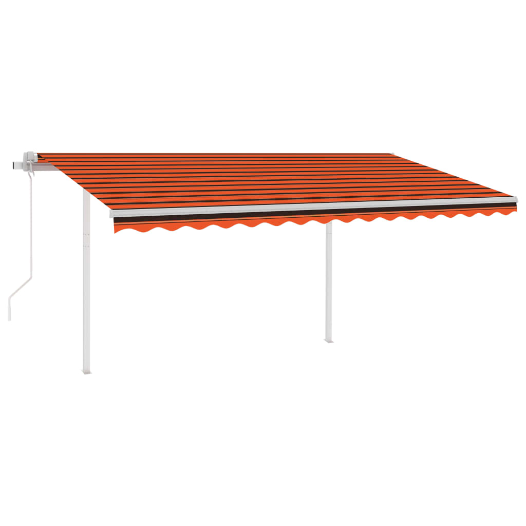 VidaXL Luifel automatisch met LED en windsensor 4,5x3 m oranje bruin