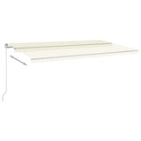 VidaXL Luifel automatisch met LED en windsensor 6x3 m crèmekleurig