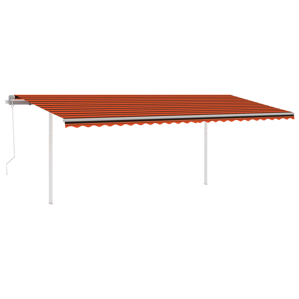 VidaXL Luifel automatisch met LED en windsensor 6x3 m oranje en bruin