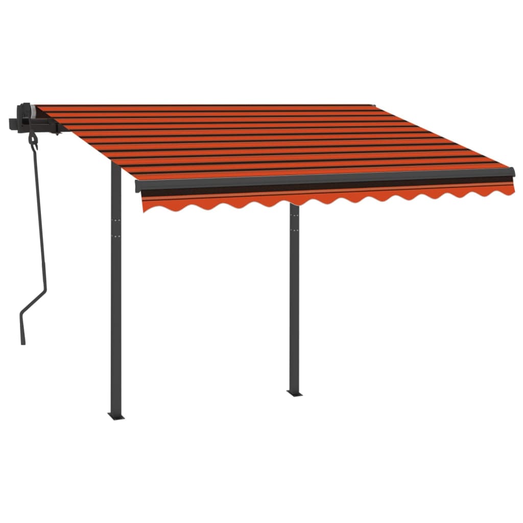 VidaXL Luifel handmatig uittrekbaar met LED 3,5x2,5 m oranje en bruin