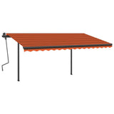 VidaXL Luifel automatisch met LED en windsensor 4,5x3 m oranje bruin
