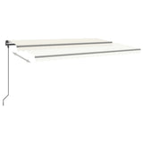 VidaXL Luifel automatisch met LED en windsensor 5x3 m crèmekleurig