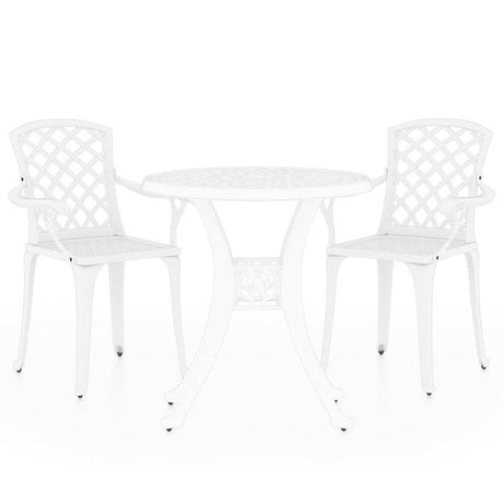 Vidaxl 3-delige bistroset gietaluminium wit