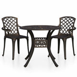 Vidaxl 3-delige bistroset gietaluminium bronskleurig