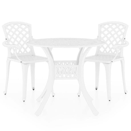 Vidaxl 3-delige bistroset gietaluminium wit