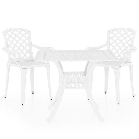 Vidaxl 3-delige bistroset gietaluminium wit