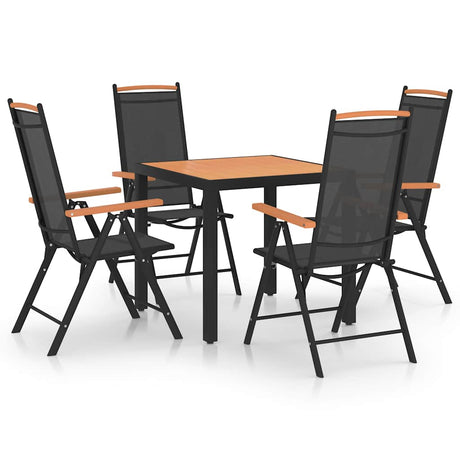 Vidaxl 5-delige tuinset aluminium zwart