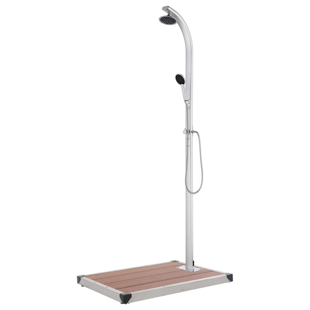 Douche extérieure vidaxl avec base brune 220 cm en aluminium