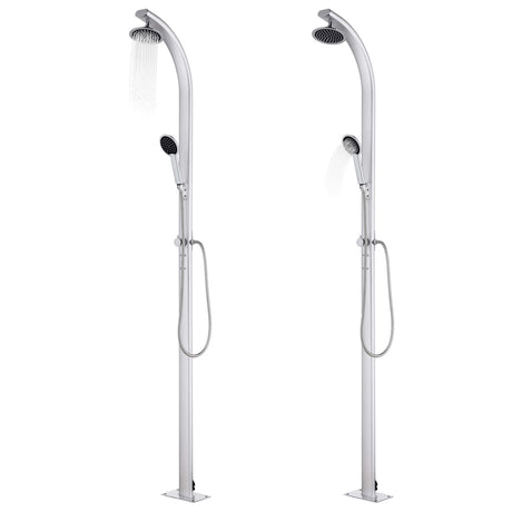 Vidaxl buitendouche met bruine basis 220 cm aluminium