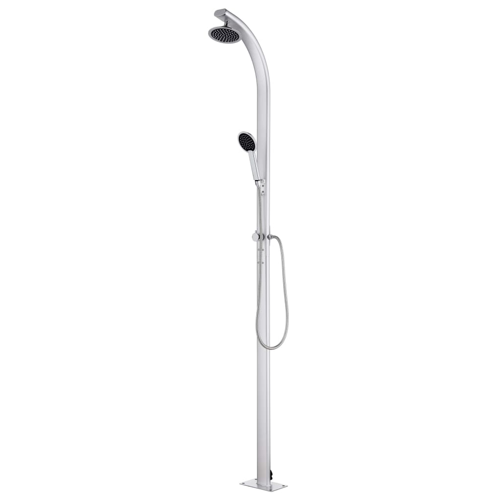 Vidaxl buitendouche met grijze basis 220 cm aluminium