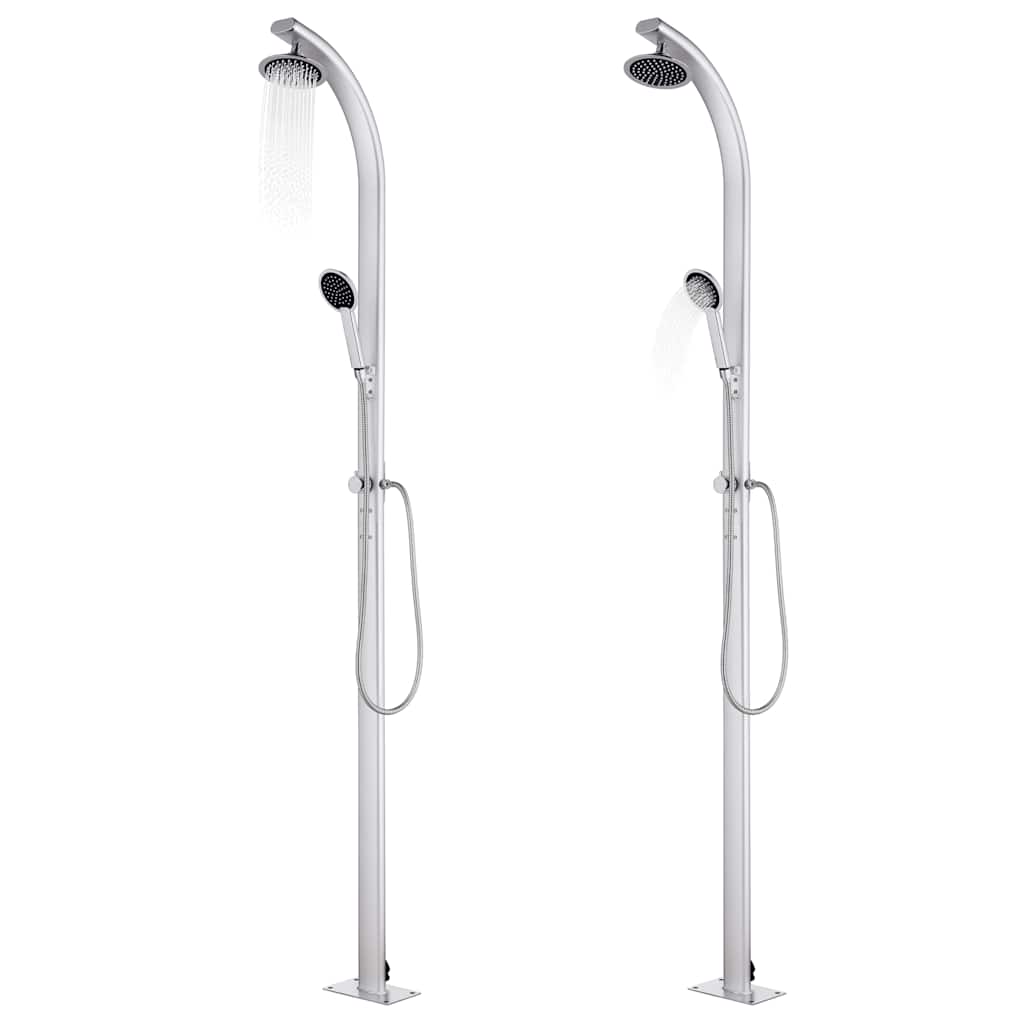 Vidaxl buitendouche met bruine basis 220 cm aluminium