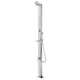 Vidaxl buitendouche met grijze basis 225 cm roestvrij staal
