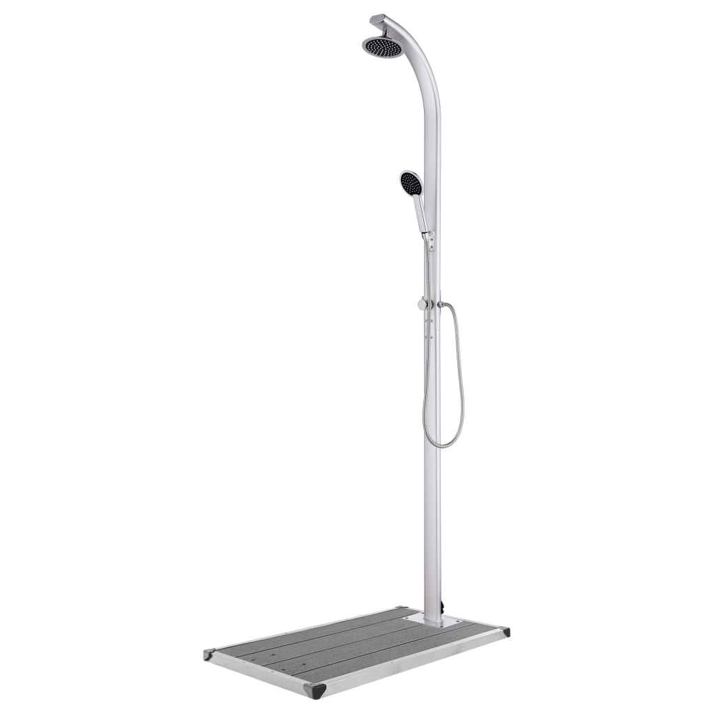 Vidaxl utedusj med grå base 220 cm aluminium