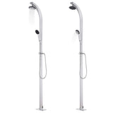 Vidaxl buitendouche met grijze basis 220 cm aluminium