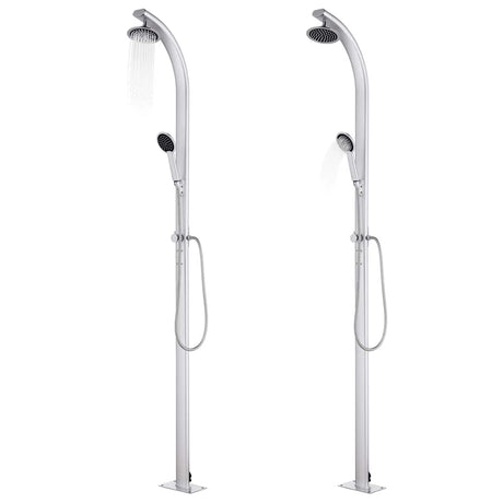Vidaxl buitendouche met grijze basis 220 cm aluminium