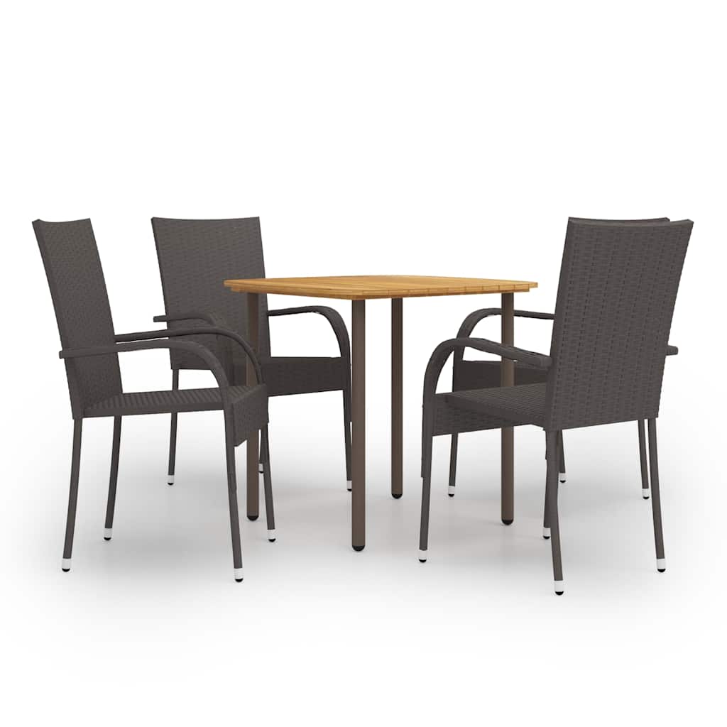 Vidaxl 5-delige tuinset poly rattan bruin