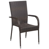 Vidaxl 5-delige tuinset poly rattan bruin