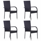 Vidaxl 5-delige tuinset poly rattan zwart
