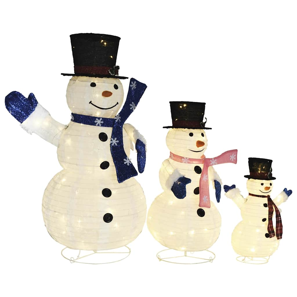 Vidaxl Decorativo Snowmen Family Led Luxury Fabric