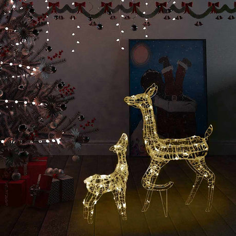 Vidaxl kerstversiering rendierfamilie 160 led's warmwit acryl