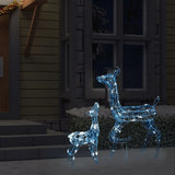 Vidaxl julepynt Reindeer familie 160 LEDS kald hvit akryl