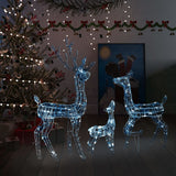 Vidaxl juledekorationer Reindeer Familie 300 LEDS Kold hvid akryl