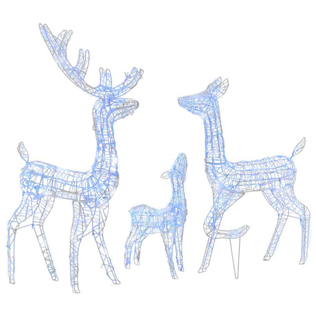 Vidaxl kerstversiering rendierfamilie 300 led's blauw acryl
