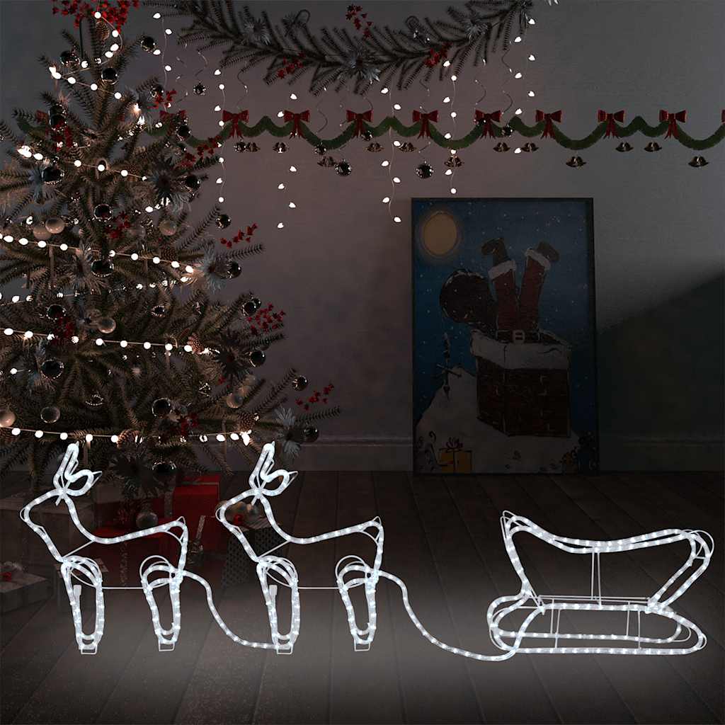 Vidaxl buitenkerstversiering rendier en slee 576 led's