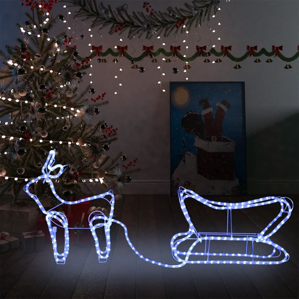 Vidaxl Chrëschtdag Dekoratioun Reindeer a SLEE 252 LEDs